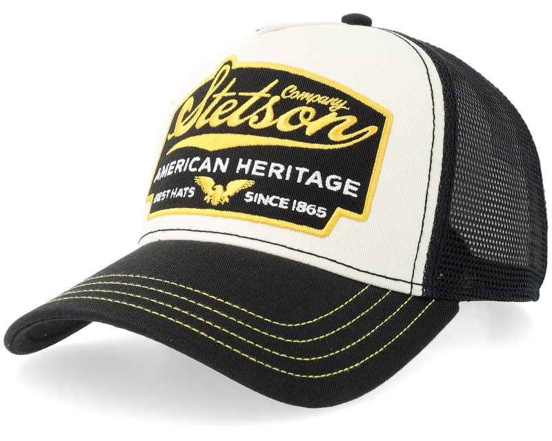 American Heritage White/Black Trucker