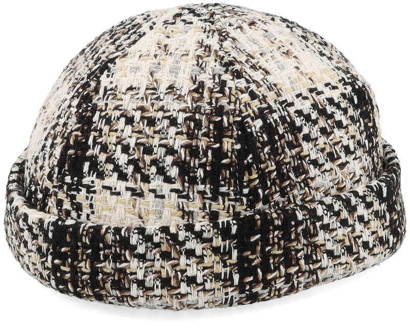 Anker Checked Black/Natural Docker, rutig fiskarmössa i polyester