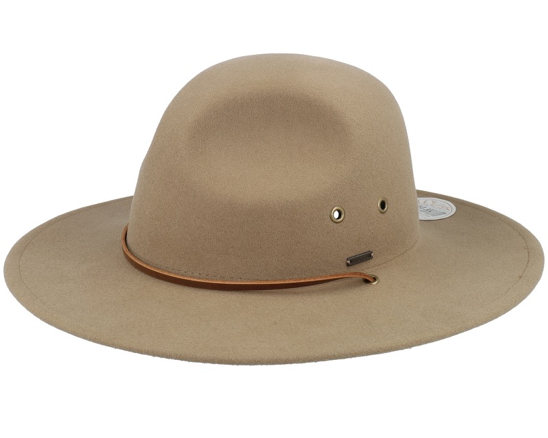 Cedar Packable fedora i khaki ullfilt