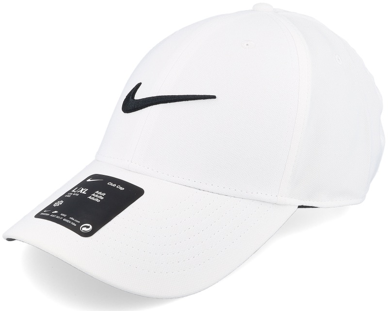 Club Cap White Adjustable från Nike med svart broderad logga