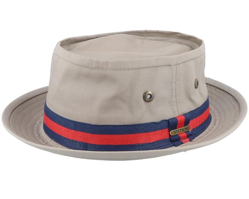 Co/Pes Beige Pork Pie, kompakt solhatt