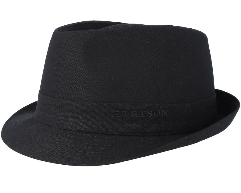Cotton Black Trilby i svart bomull