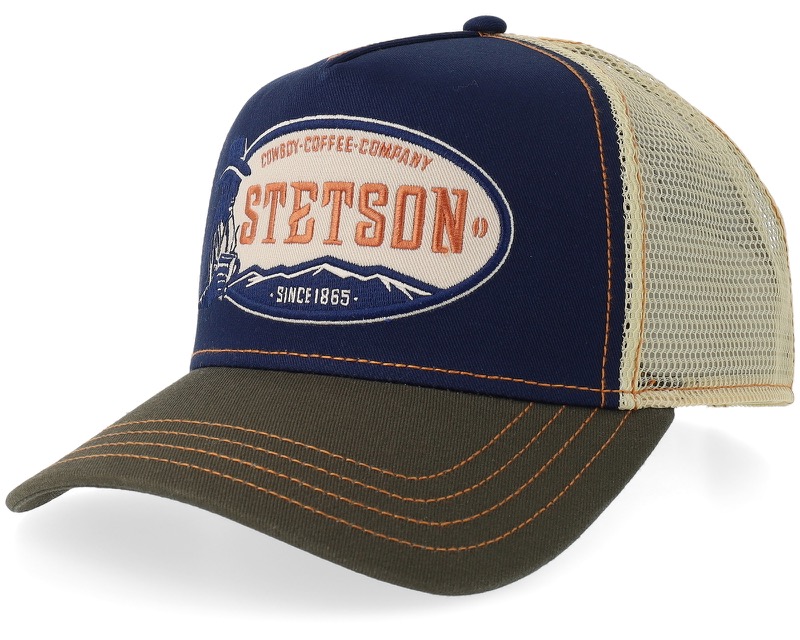 Cowboy Coffee Olive/Navy A-Frame Trucker