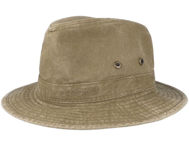 Delave Organic Cotton Olive Traveller, bomullshatt med brett brätte