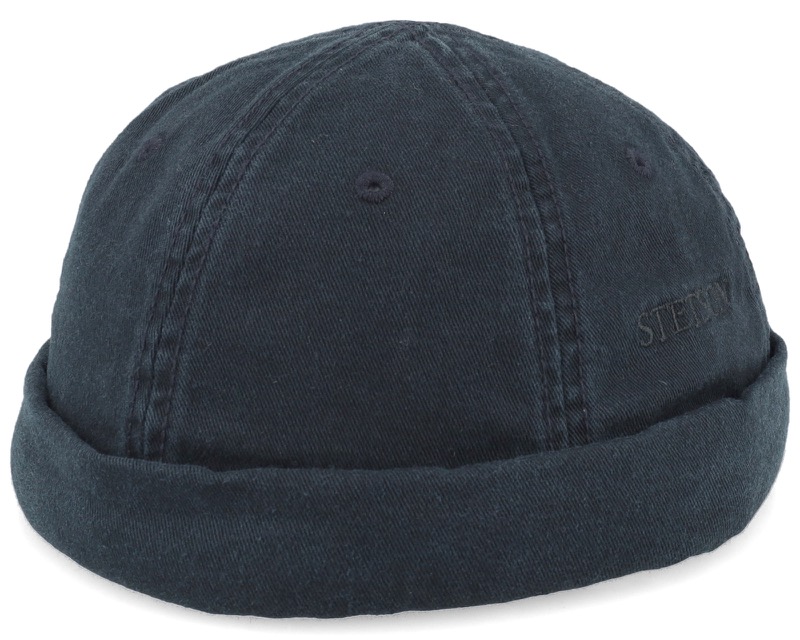 Docker Cotton Black Short Beanie i svart bomull från Stetson