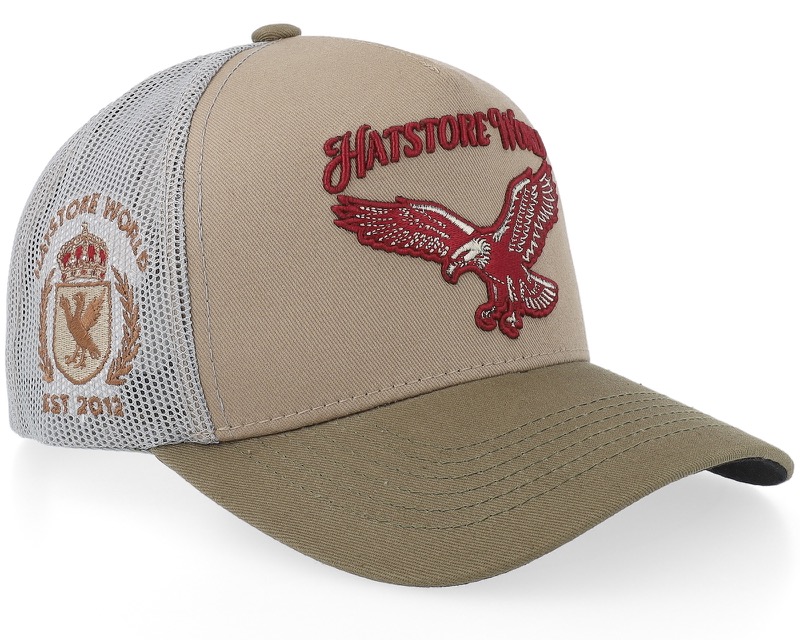 Eagle Khaki/Olive/Light Grey trucker-keps med mesh-baksida