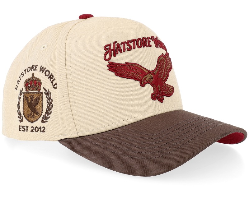 Eagle Stone/Brown High Crown A-frame, justerbar bomullskeps för vandring