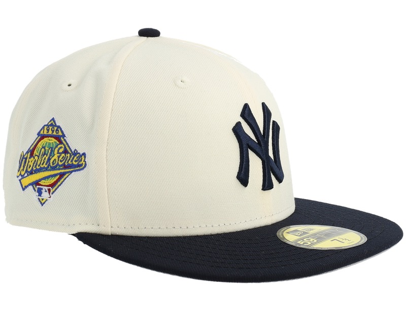 Hatstore Exclusive x New York Yankees 59FIFTY World Series 96 Chrome/Navy Fitted