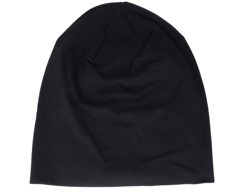 Hemsedal Cotton Slouch Black Beanie, tofsfri slouch-mössa i bomull