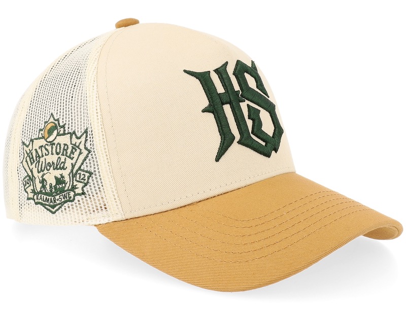 Hs Monogram Stone/Wheat trucker-keps med mesh-baksida