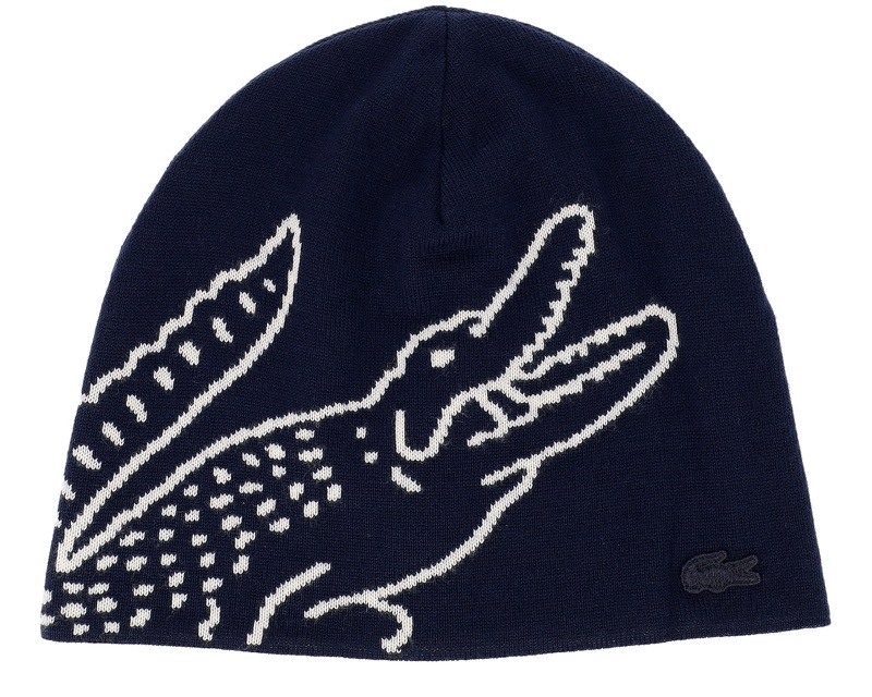 Knitted Caps Adult Navy Blue/White Traditionalbeanie i ull från Lacoste