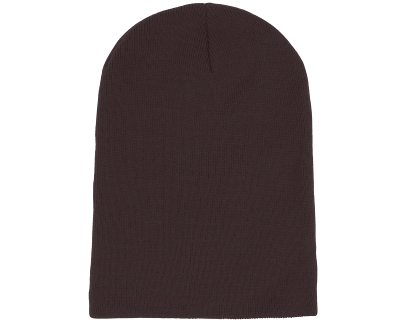 Plum Long Blank Beanie, avlång ribbstickad mössa i akryl