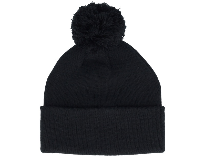 Black Pom Blank Beanie i svart akryl med tofs