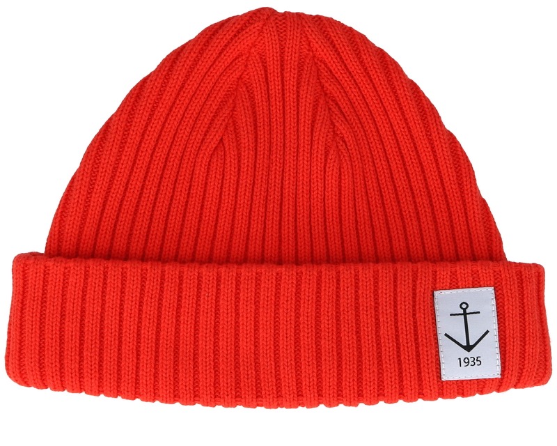 Smula Organic Red Short Beanie i röd ekologisk bomull från Resteröds