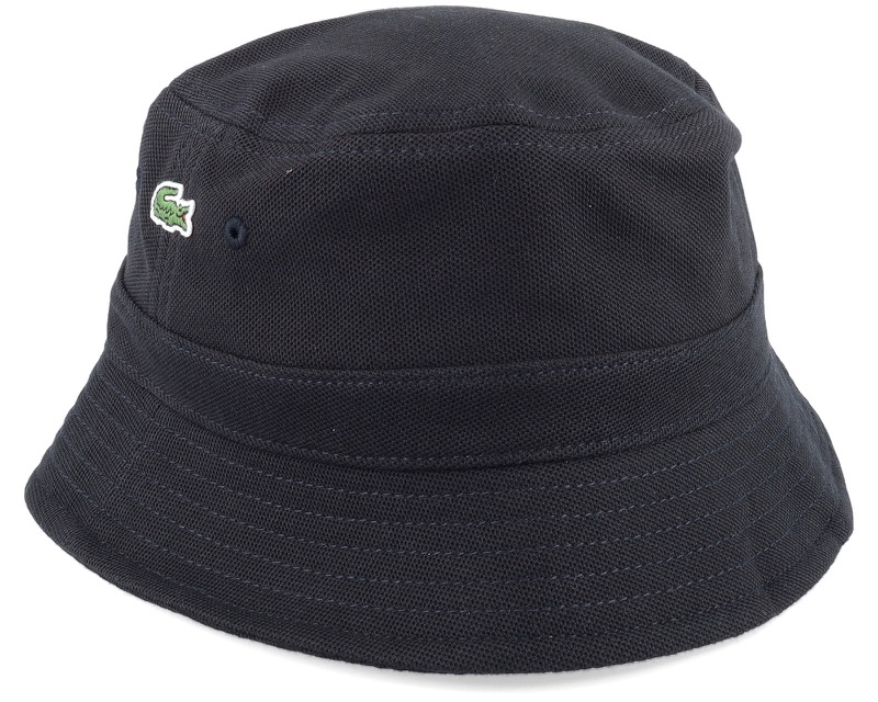 Small Logo Black Bucket i svart bomull från Lacoste