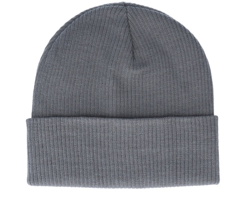 Smoke Grey Slouch Cuff, ribbstickad mössa med vikt manschett