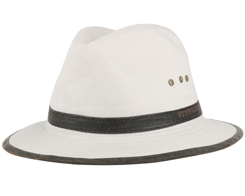 Ava Cotton White solhatt i vit bomull