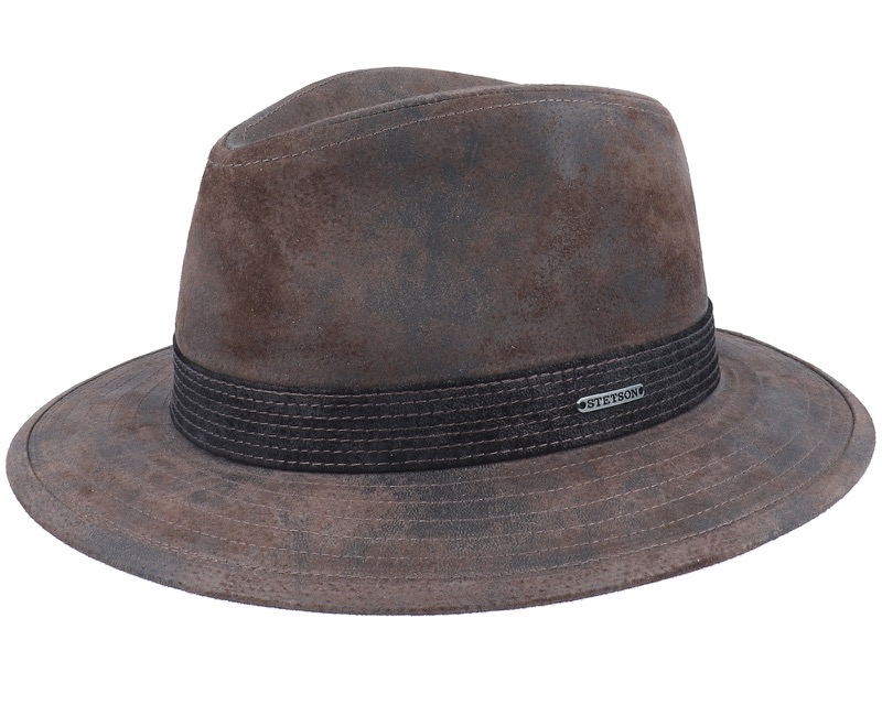 Tller Pigskin Brown Hat i äkta läder
