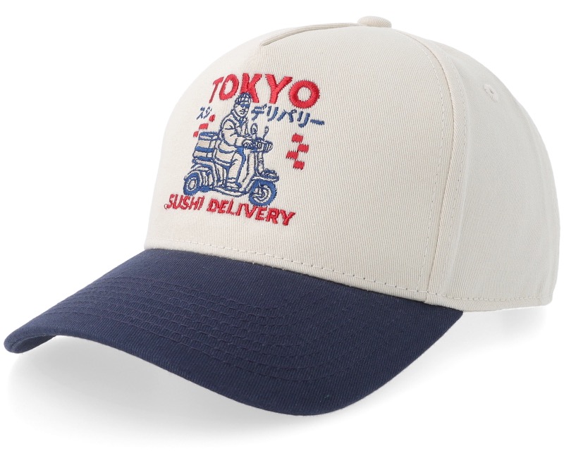 Tokyo Sushi Delivery justerbar keps i sten och marinblått