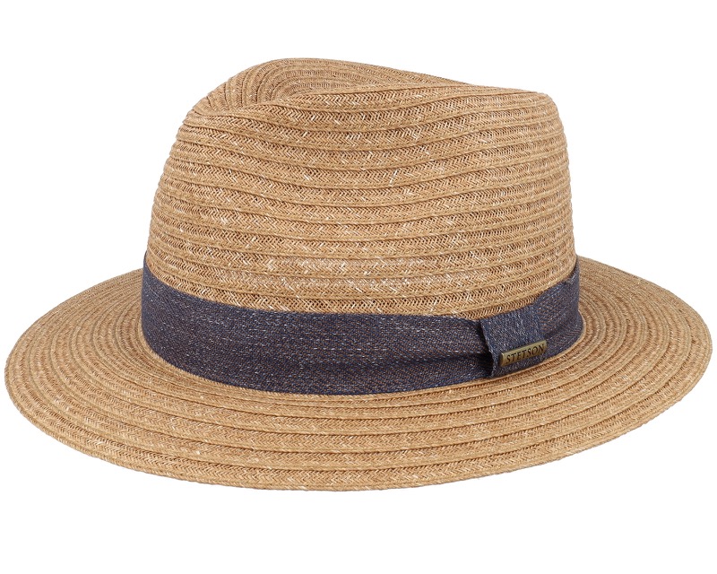Toyo Beige Traveller Straw Hat med brett brätte