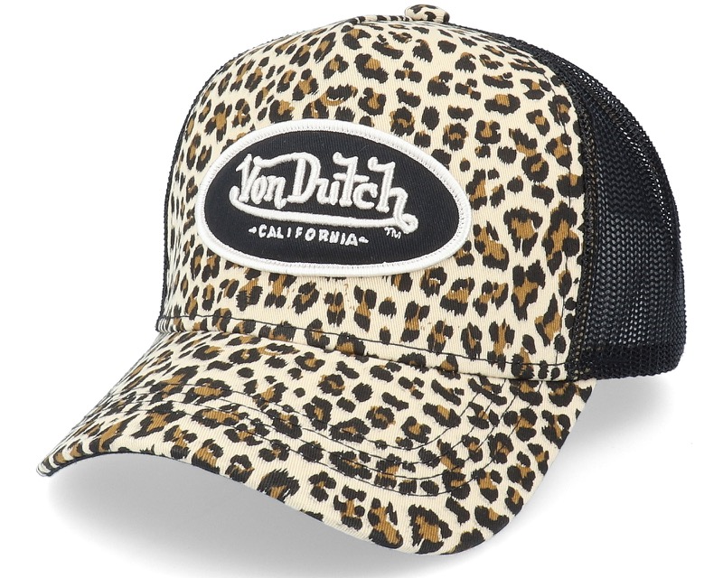 Women's Leopard/Black Trucker-keps med mesh baktill