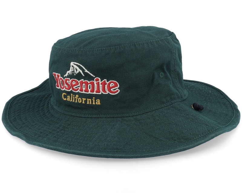 Yosemite Wide Brim Hat i mörkgrön bomull med brett brätte